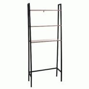 Mendler Étagère sur pied HWC-K82, Étagère de salle de bain Étagère pour machine à laver Étagère échelle, Industrial métal bois 155x64x25cm