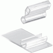 Porte-étiquette pince translucide 2.5x4.5x2cm - sachet de 10 - Agréé contact alimentaire - PVC