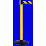 Poteau Alu Jaune laqué à sangle Jaune/Noir hachuré 4m x 50mm sur socle portable - 2052313 Poteau Alu Jaune laqué à sangle Jaune/Noir hachuré 4m x 50mm sur socle portable - 2052313