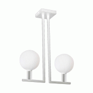 ROSSINI ILLUMINAZIONE Plafonnier Twin Avec Raccordement E27 Pour Intérieur - Structure En Métal Blanc Mat 75W Ip20 - Design Décoratif - Groupe Ross