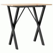 VidaXL Table à manger cadre en X 80x50x75 cm bois de pin massif acier Modèle Polaris Concept Plus - 3282694