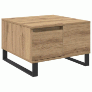 VidaXL Table basse Chêne artisanal 55 x 55 x 36,5 cm Bois d'ingénierie Modèle Luna Atelier - 881664