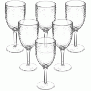 WellHome - Set de 6 verres à vin en polystyrène - transparent plastique PK5223