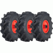 3.00x4 Open Centre Cleated Rotovator Lug Tyre 20mm Roller Bearing Rim (Set of 3) 3.00x4 Open Centre Cleated Rotovator Lug Tyre 20mm Roller Bearing Rim (Set of 3)
