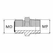Adaptateur droit mâle ORFS x mâle NPT - 1"1/4' , 41.98 , 1"1/4' , 41.98 , 1"11/16' , 42.86
