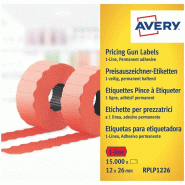 AVERY Etiquettes 1 ligne, rouges permanentes - boite de 10 rouleaux de 1500 étiquettes - 5014702023736