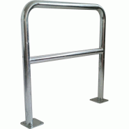 Barrière acier galvanisé Ø 60 mm à platine - finition grise, protection renforcée zones industrielles - 1000