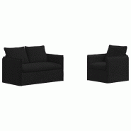 Canapé 2 pcs Noir 196 x 82 x 85 cm tissu Modèle Apex Panorama - Matériau naturel 8721364374126
