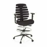 Chaise de bureau / siège pivotant ERGO LINE II WORK tissu noir hjh OFFICE - noir polyester 714600