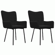 Chaises à manger lot de 2 Noir Velours Modèle Élégia Pro - 344804