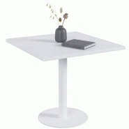 CLP Table de bistrot Freida Bois HBT: 73x70x70 cm Blanc - blanc Bois manufacturé 327623 CLP Table de bistrot Freida Bois HBT: 73x70x70 cm Blanc - blanc Bois manufacturé 327623