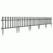COSTWAY 10 pièces clôture jardin décorative métal, 56cm(l)×44cm(h) - noir métal ZB35811PW-32