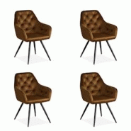 Décoshop26 - Lot de 4 chaises de salle à manger salon avec revêtement en velours confortable en marron CDS06205 - marron 3000429769608 Décoshop26 - Lot de 4 chaises de salle à manger salon avec revêtement en velours confortable en marron CDS06205 - marron 3000429769608