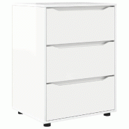 Helloshop26 - Armoire de rangement avec tiroirs moderne minimaliste 60 x 48 x 81 cm en bois d'ingénierie blanc brillant 02_0054635 - blanc Bois massi