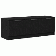 Helloshop26 - Meuble TV rectangulaire moderne avec espace de rangement 102 x 35 x 36 cm en bois d'ingénierie noir 02_0051918 - noir Bois massif 30002