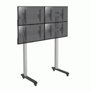 KIMEX Support sur pieds mur d' images pour 4 écrans TV 45''-55'' - Hauteur 240cm - A roulettes - gris 3700685417748 KIMEX Support sur pieds mur d' images pour 4 écrans TV 45''-55'' - Hauteur 240cm - A roulettes - gris 3700685417748