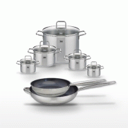 Lot de 2 Poêles 28/32 cm Elo Profi Therm Platinum et 5 Faitouts Elo Citrin - gris inox 3176239953244