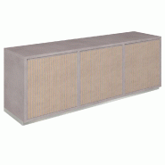 Meuble Vertigo T01 6 tiroirs à l'anglaise MDF naturel et béton 180x47x60 cm