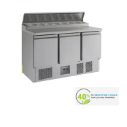 Saladette / Table de préparation - 1,37 m x 0,7 m - 3 portes - Réf 7950.5060 - Plage de température +2 / +8°C - Capacité 392 L_0