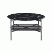 SalesFever Table basse Ø 84 cm | rond | Plateau en verre 6 mm aspect marbre | Cadre en métal | L 84 x P 84 x H 43 cm | Noir - noir multi-matériau SalesFever Table basse Ø 84 cm | rond | Plateau en verre 6 mm aspect marbre | Cadre en métal | L 84 x P 84 x H 43 cm | Noir - noir multi-matériau