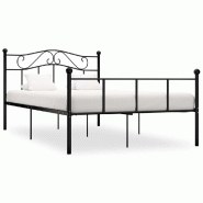 VidaXL Cadre de lit sans matelas noir métal 140x200 cm Modèle Ferlénis - métal 153849