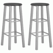 VidaXL Tabourets de bar lot de 2 argenté MDF Modèle Atlas Balcon - 284410