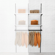 Élément suivant Cremablack 1 penderie noir + 2 tablettes blanc L60xH240cm