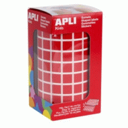 Apli 6372 gommettes carrées, 10x10 mm, en rouleau, coloris rouge - 8410782048732