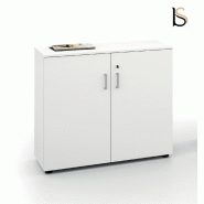 Armoire basse Pigreco - MARTEX. - Gris anthracite, Blanc pastel_0