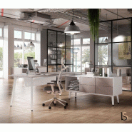 Bureau Manager Arky beige avec rangement. - 188, Non