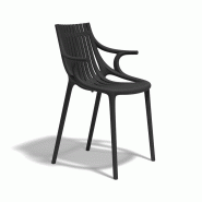 Chaise avec accoudoirs IBIZA - noir