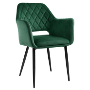 Chaise de salle À manger fauteuil siÈge rembourrÉ housse en velours assise large de 41,5 cm dossier haut pour cuisine salon chambre vert 12_0002425