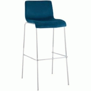 CLP Tabouret de Bar Hover Velours Piètement Quatre Pieds Chrome Bleu - bleu textile 327057 CLP Tabouret de Bar Hover Velours Piètement Quatre Pieds Chrome Bleu - bleu textile 327057