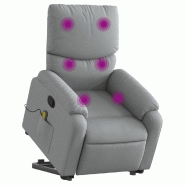 Fauteuil de massage inclinable Gris clair Tissu Modèle Pervoriax - 8721012173248