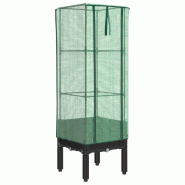 Helloshop26 - Jardinière bac lit surélevé plantes fleurs terrasse jardin surélevée avec housse aspect rotin 40 x 40 x 140 cm noir 02_0038780 - 30