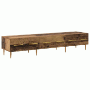 Helloshop26 - Meuble TV rectangulaire avec rangement moderne 150 x 36 x 30 cm en bois d'ingénierie bois ancien 02_0052769 - Bois massif 3000237581195