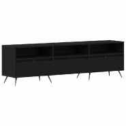 Helloshop26 - Meuble TV rectangulaire moderne rangement efficace pour salon 150 x 30 x 44 cm en bois d'ingénierie noir 02_0051819 - noir Bois massif