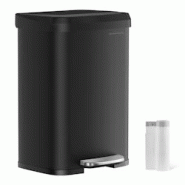 Helloshop26 - Poubelle de cuisine 50 litres poubelle à pédale en métal avec couvercle grande et haute noir 12_0007193 - 3000223935919 Helloshop26 - Poubelle de cuisine 50 litres poubelle à pédale en métal avec couvercle grande et haute noir 12_0007193 - 3000223935919
