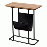 Helloshop26 - Table d'appoint avec espace de rangement 64 x 55 x 24 cm effet noyer / noir 03_0008599 - noir métal 3001940082726