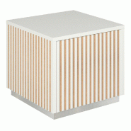 Podium 1 porte push-pull Vertigo T01 MDF naturel et blanc 45x45x40cm