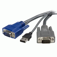 StarTech Cble KVM ultrafin 2 en 1 USB VGA -1,8 m - Cble