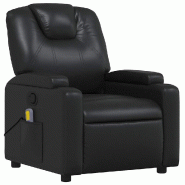VidaXL Fauteuil de massage inclinable Noir Similicuir Modèle Helvora - 8721012200425