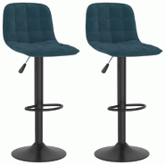 VidaXL Tabourets de bar lot de 2 bleu velours Modèle Aero Pro - bleu 333995