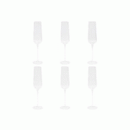 Aulica Flûtes à champagne vagues - lot de 6 - transparent 228001 Aulica Flûtes à champagne vagues - lot de 6 - transparent 228001
