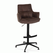 Chaise de salle à manger / chaise pivotante SOLAO LIFE HIGH Tissu marron hjh LIVING - marron polyester 661041_0