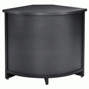 Comptoir courbé d'angle Flexia - L99xP57xH90cm - noir vintage avec étagère fixe