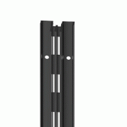 Crémaillère double en aluminium, Bord 20mm, Pas 50mm, Longueur 2400mm, noir