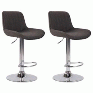 Décoshop26 - Lot de 2 tabourets de bar chaises hautes en tissu gris foncé coutures verticales support en métal chromé 10_0004284 - gris 3000252024233 Décoshop26 - Lot de 2 tabourets de bar chaises hautes en tissu gris foncé coutures verticales support en métal chromé 10_0004284 - gris 3000252024233