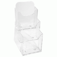 Exacompta Lot de 4 Distributeur format prospectus DL 3 cases Office cristal - transparent matière synthétique 73158D