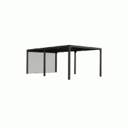 HABRITA Pergola Bioclimatique 360x598 Avec Rideau Gris Clair Surf De Protection 21,52 M2 per36r60bi - gris 3701406700811